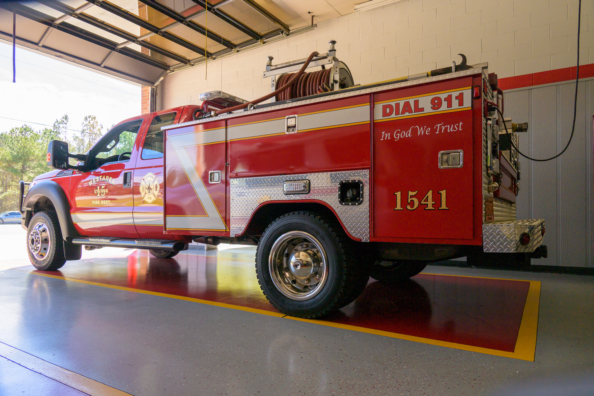Rescue 1541 parked in station bay
