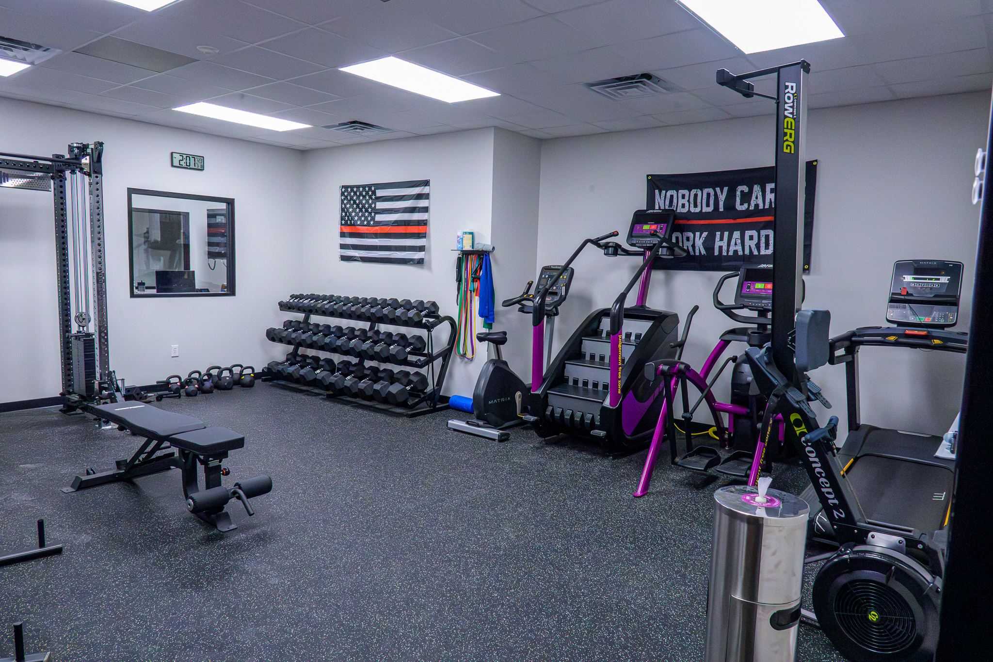 Fitness equipment in station gym